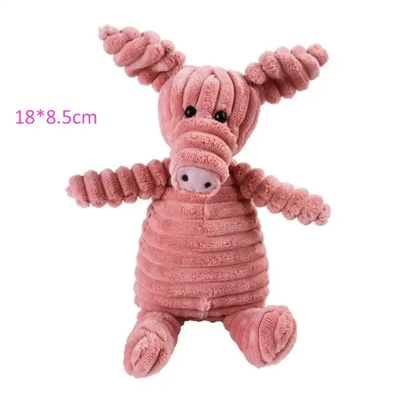 Peluche cotelee-Cochon rose