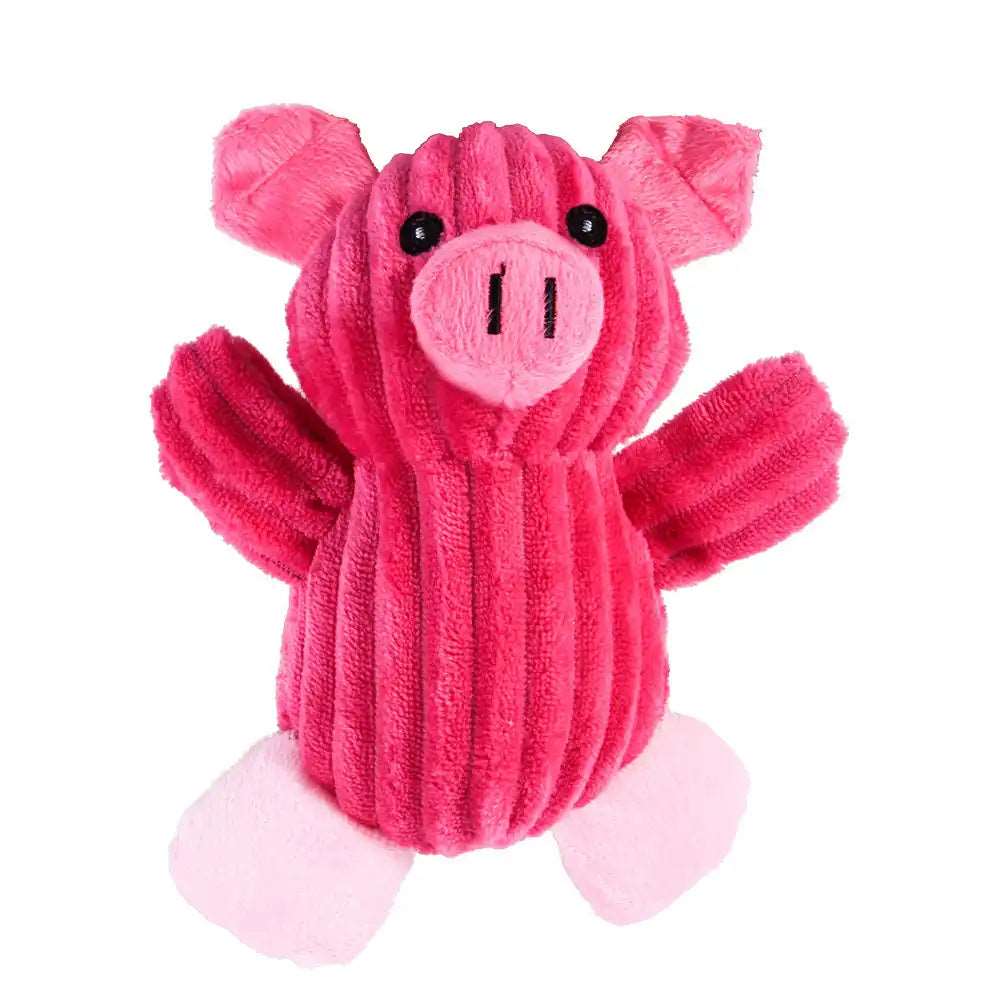 Peluche cotelee-Cochon rouge