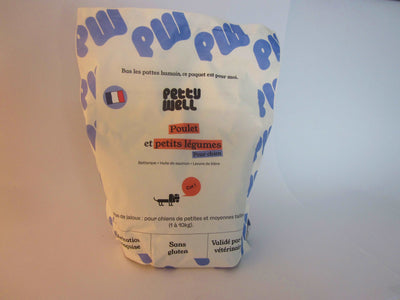 Croquettes Petit et Moyen Chien Petty Well : Poulet & Légumes | Sans Céréales | Qualité Française