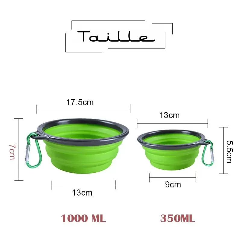 Deux tailles d'écuelle pliable