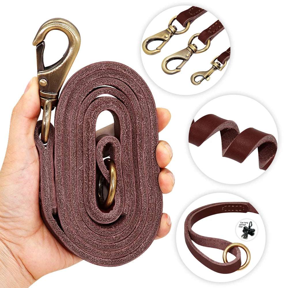 Collier et laisse en cuir personnalisés pour chiens : une plaque gravée offerte pour un look unique