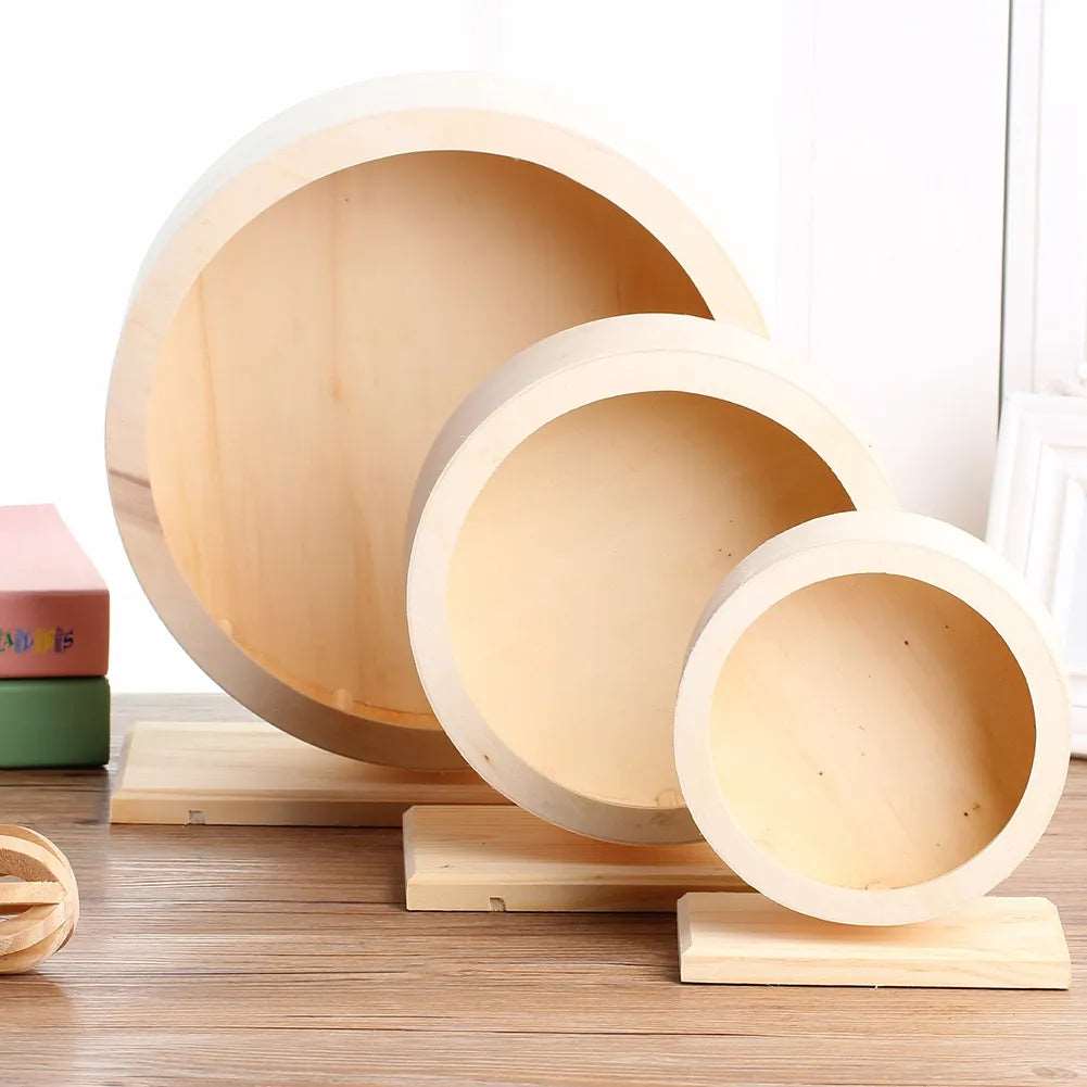 Accessoire sportif en bois pour petits animaux : La roue silencieuse pour hamsters et souris