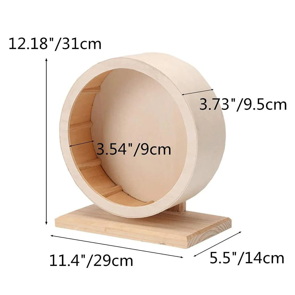 Accessoire sportif en bois pour petits animaux : La roue silencieuse pour hamsters et souris