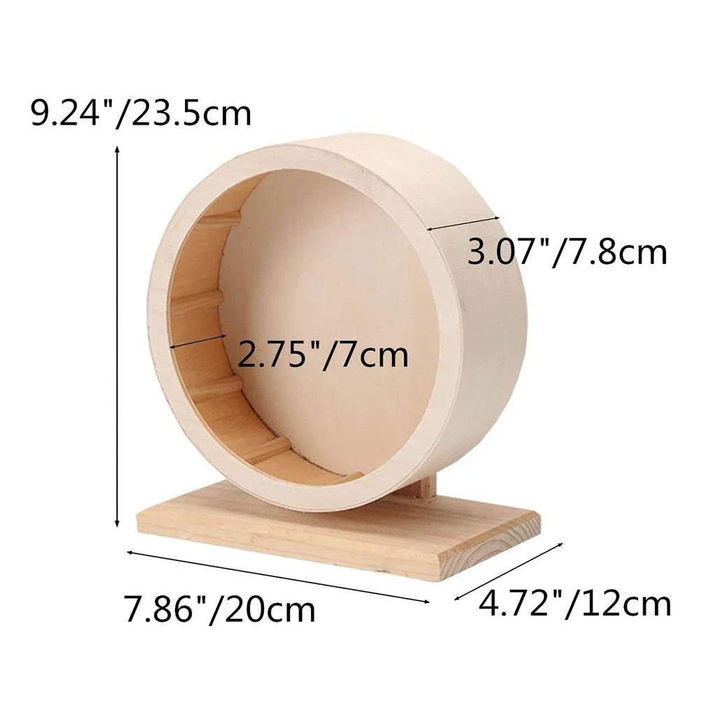 Accessoire sportif en bois pour petits animaux : La roue silencieuse pour hamsters et souris